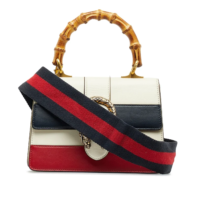 Ladies Gucci shoulder bags with a magnetic - closure flapGucci Bamboo Dionysus Top Handle Mini Multicolor Web