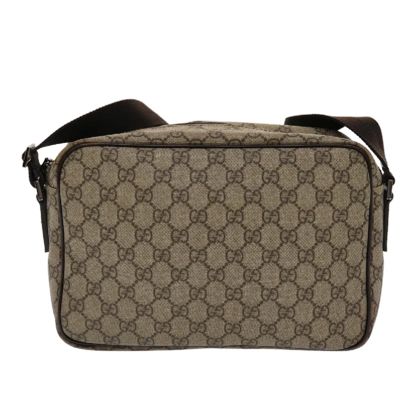 Women Gucci crossbody bags with a woven leather strapGUCCI GG Canvas Shoulder Bag PVC Leather Beige 114531  45947