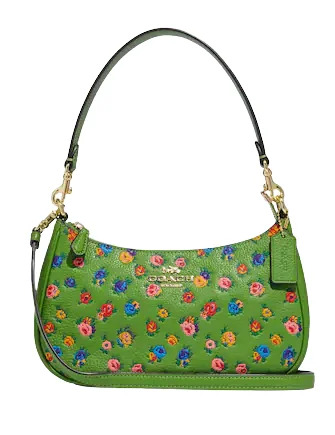 Coach Borough bags with a contrast - stitched handle for a unique lookCoach Teri Shoulder Bag With Mini Vintage Rose Print