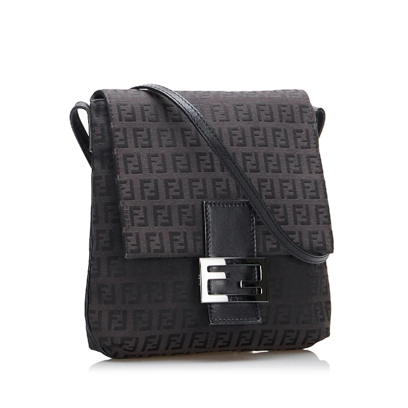 Fendi bags with a patent - leather finish for a shiny and sophisticated appearanceFendi Zucchino Crossbody Bag (SHG-nLVc4l)