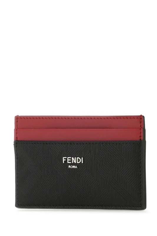 Fendi crossbody bags with a detachable coin purse for added functionality and convenienceFendi Man Two-Tone Leather Card Holder