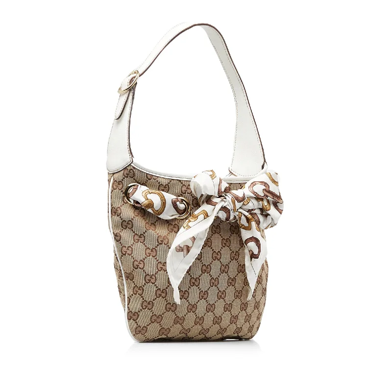 Women Gucci crossbody bags with a printed floral patternGucci Positano Hobo Bag Brown GG Canvas