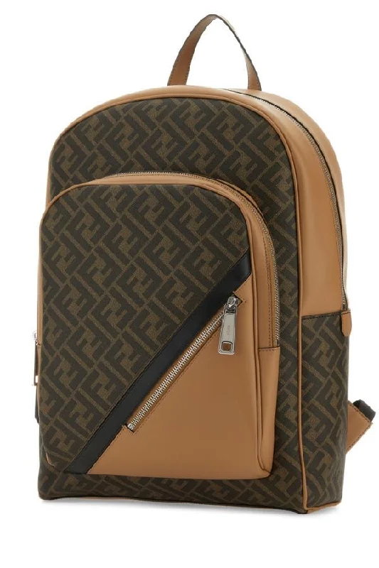 Ladies Fendi shoulder bags with a quilted leather exterior for a luxurious and cozy lookFendi Man Multicolor Cotton Blend And Leather Backpack