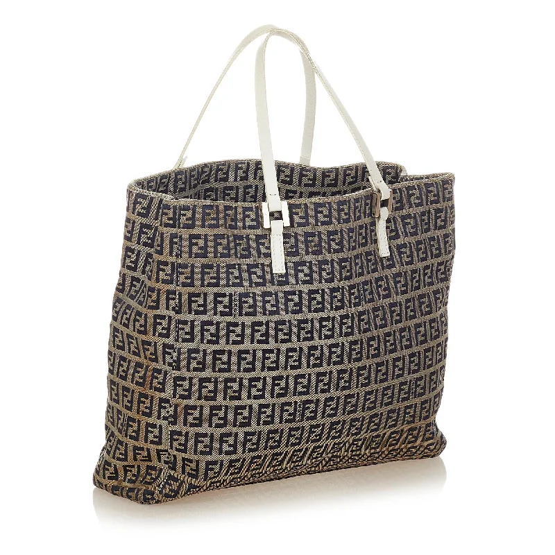 Ladies Fendi shoulder bags with a hidden magnetic pocket for discreet storageFendi Zucchino Canvas Tote Bag (SHG-26506)