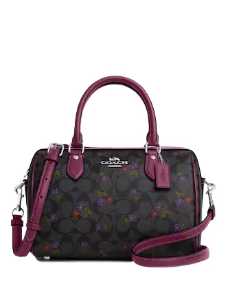 Coach backpacks with a multi - pocket organization for functionalityCoach Rowan Satchel In Signature Canvas With Country Floral Print