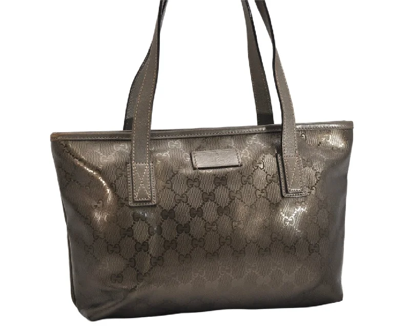 Gucci Marmont bags for women with quilted leather exteriorsAuthentic GUCCI GG Imprime Shoulder Tote Bag GG PVC Leather 211138 Khaki 1894K