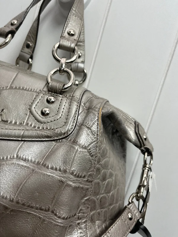 Coach bags with a chain - link trim and a leather body for a modern edgeHandbag Designer By Coach  Size: Medium