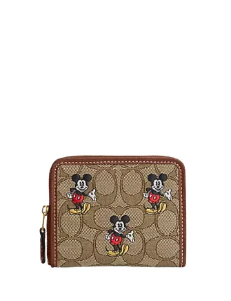 Coach bags with a front - zip pocket for small items like keys and cardsCoach Disney X Coach Small Zip Around Wallet In Signature Jacquard With Mickey Mouse Print