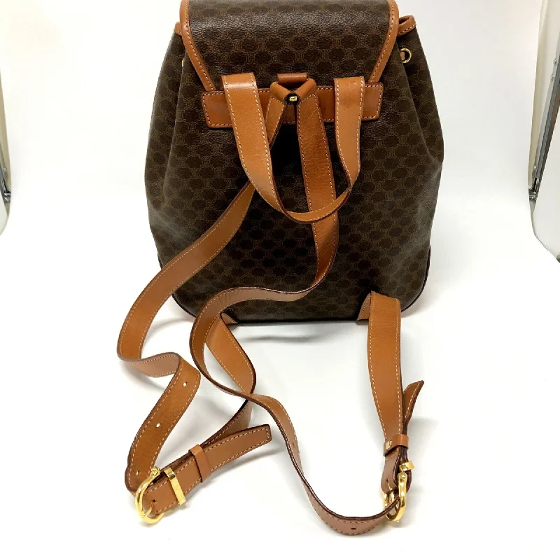 Stylish Celine Crossbody Bags for Every Day ErrandsCeline rucksack Macadam PVC leather brown gold metal fittings ladies