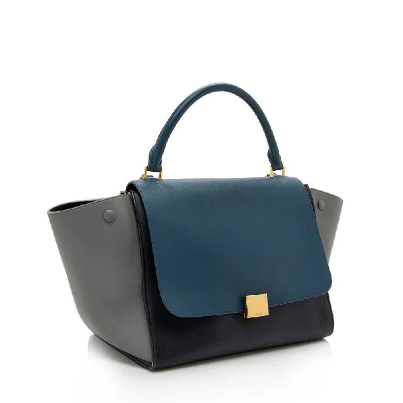 Color - Blocked Celine Bags for a Bold Fashion StatementCeline Tricolor Calfskin Small Trapeze Bag (SHF-17369)