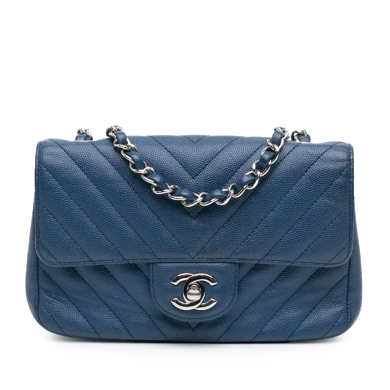 Celine Tote Bags with Spacious Interior for TravelersBlue Chanel Mini Rectangular Classic Chevron Caviar Single Flap Crossbody Bag