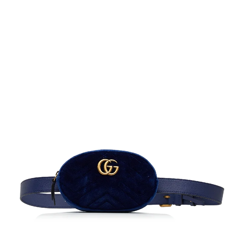 Celine Tote Bags with Spacious Interior for TravelersBlue Gucci Velvet GG Marmont Matelasse Belt Bag