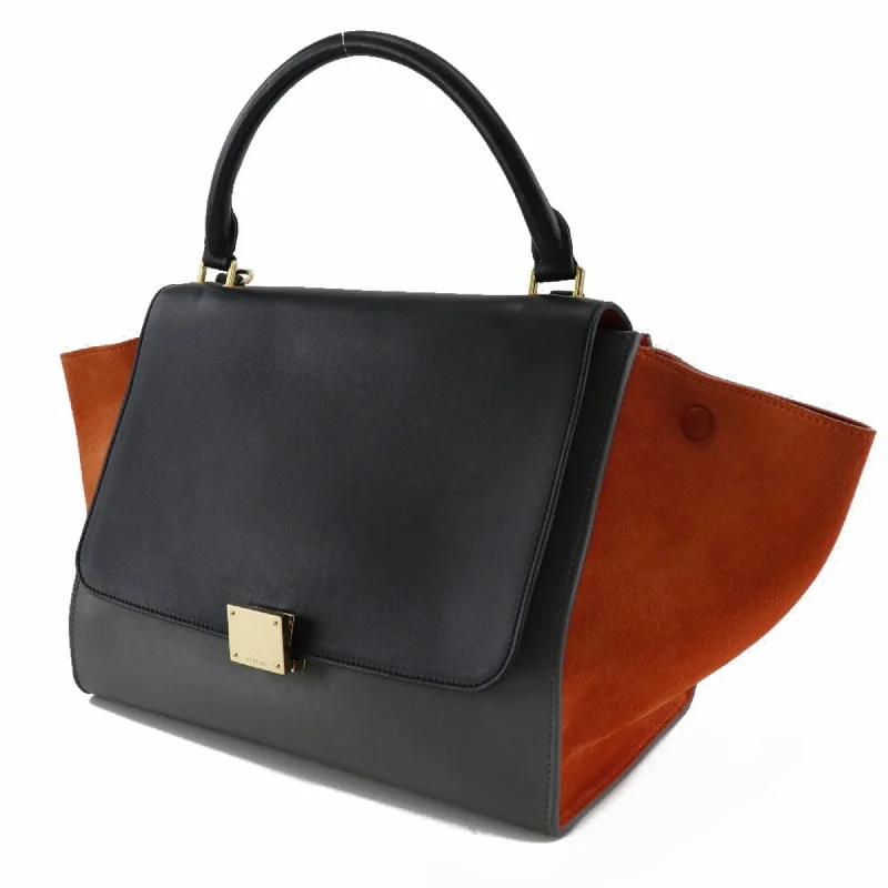 Elegant Celine Clutch Bags for Formal GalasCeline Trapeze Handbag 2WAY Shoulder 169543PTA.25FO Calf x Suede Black/Gray/Orange Ladies