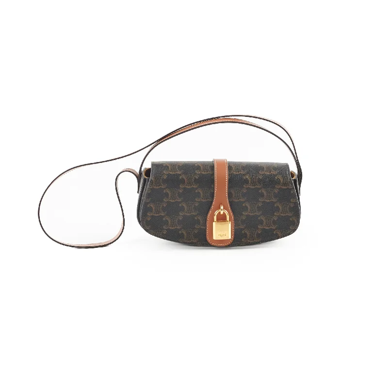 Elegant Celine Clutch Bags for Formal GalasCeline Triomphe Tabou Clutch with Strap Brown/Tan