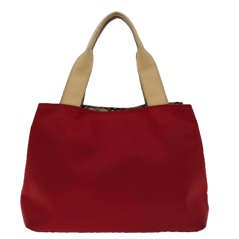 Customizable Burberry Bags with Personalized CharmsBURBERRY Nova Check Hand Bag Nylon Red  ac2835