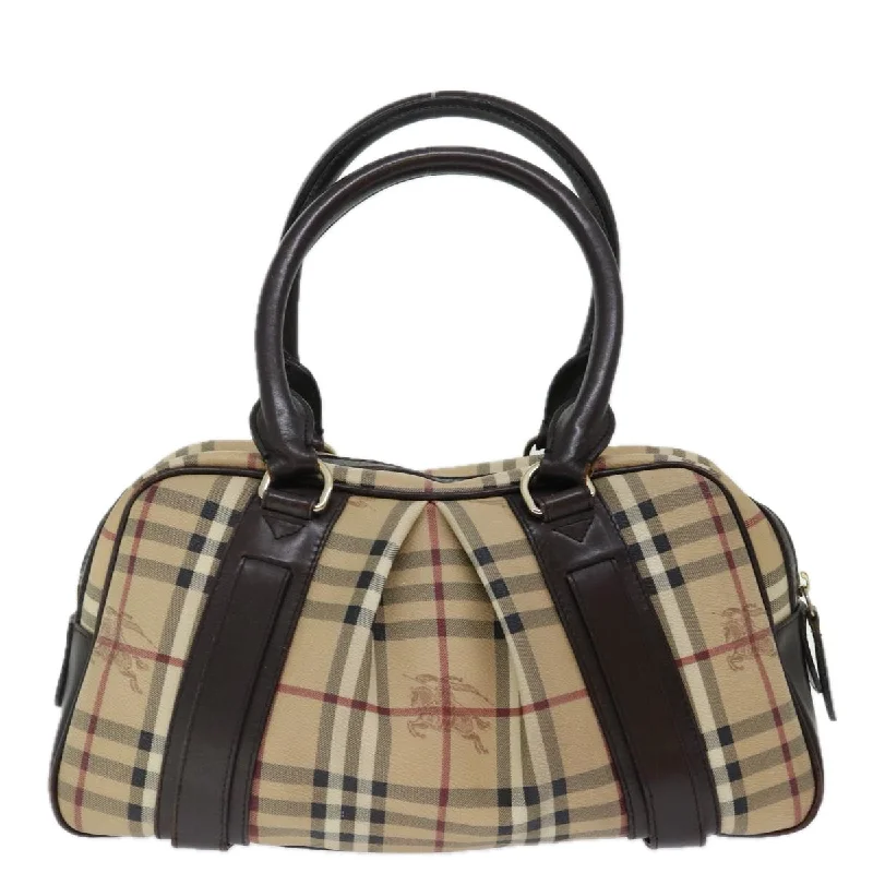 Customizable Burberry Bags with Personalized CharmsBURBERRY Nova Check Hand Bag PVC Beige  mr098