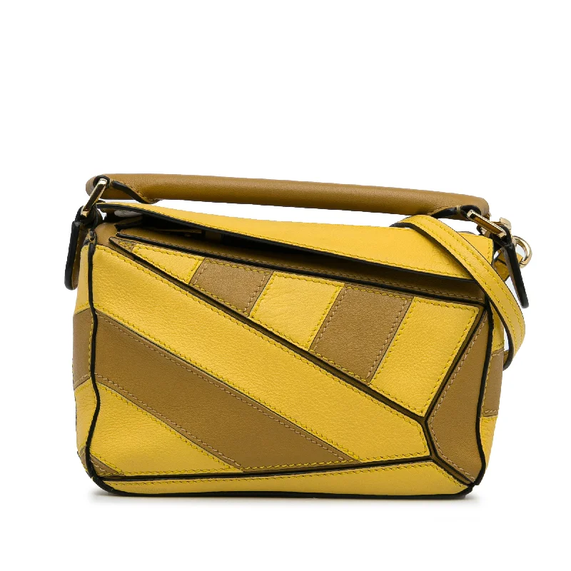 Versatile Celine Convertible Bags for Different OccasionsYellow LOEWE Mini Puzzle Rugby Stripe Satchel