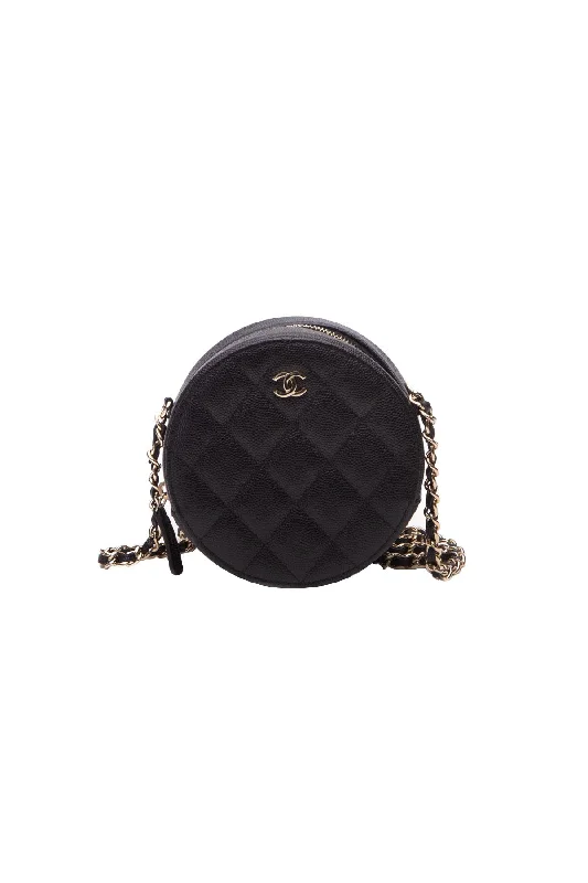 Chanel Black Handbag for Business MeetingsRound Classic Chain Mini Bag