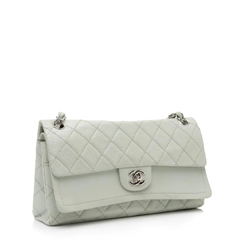 Chanel Small Crossbody Bag for TravelChanel Aged Calfskin Long Medium Double Flap Bag (23512)