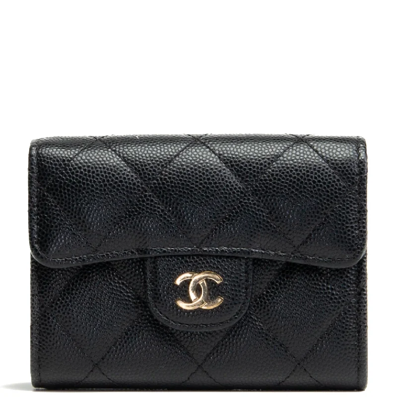 Chanel Handbag with Adjustable Strap for ComfortCHANEL Flap Cardholder Wallet - Black