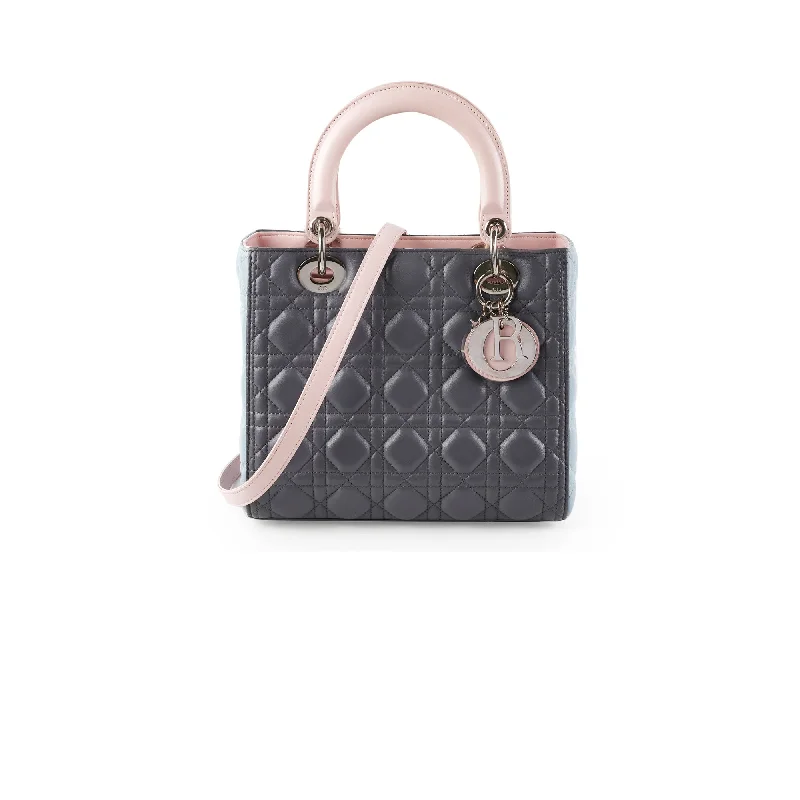 Christian Dior bags with a quilted pattern and gold - toned hardwareChristian Dior Medium Lady Dior Tri Colour Top Handle