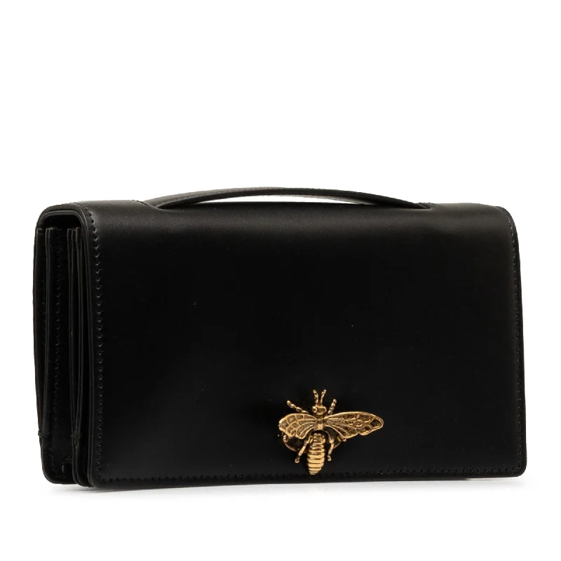 Christian Dior bags with a zip - top closure and multiple compartmentsDior Leather Bee Clutch (z1s8eD)