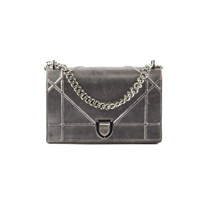 Christian Dior backpacks with a sleek, minimalist silhouetteDior Medium Diorama Metallic Grey