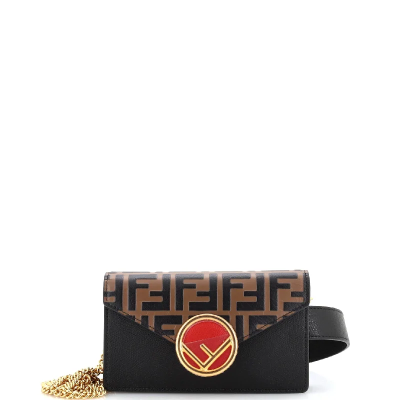 F is Fendi Convertible Belt Bag Leather with Zucca Embossed Detail